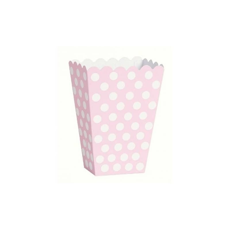 8 scatoline box pop corn rosa pois bianco – 59295