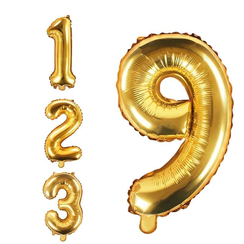 Numeri foil 40 cm oro da 0-9