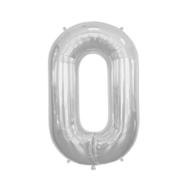 Numeri foil argento 40 cm da 0-9