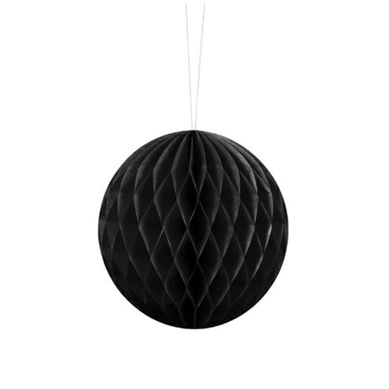 Palla a forma di favo nera 20 cm