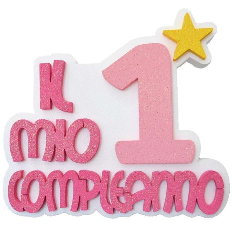 Polistirolo il mio 1° compleanno rosa bambina 37x35x5 cm – 1291