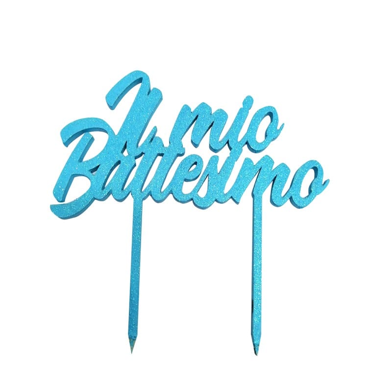 Cake topper in legno scritta il mio battesimo celeste – 1929