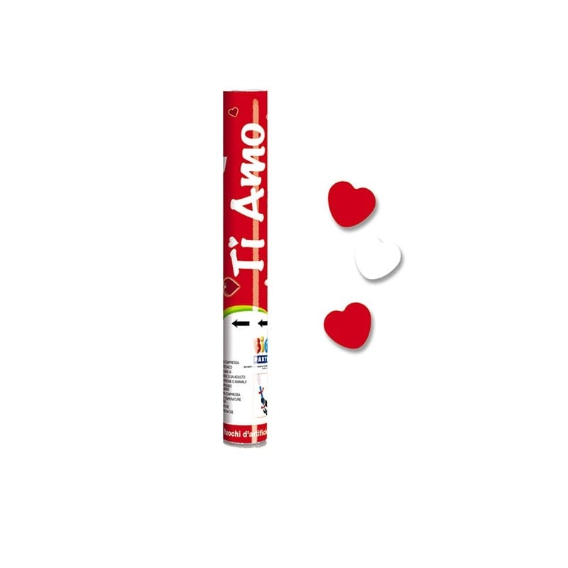 Cannone sparacoriandoli sagomati cuore “Ti amo” 50105