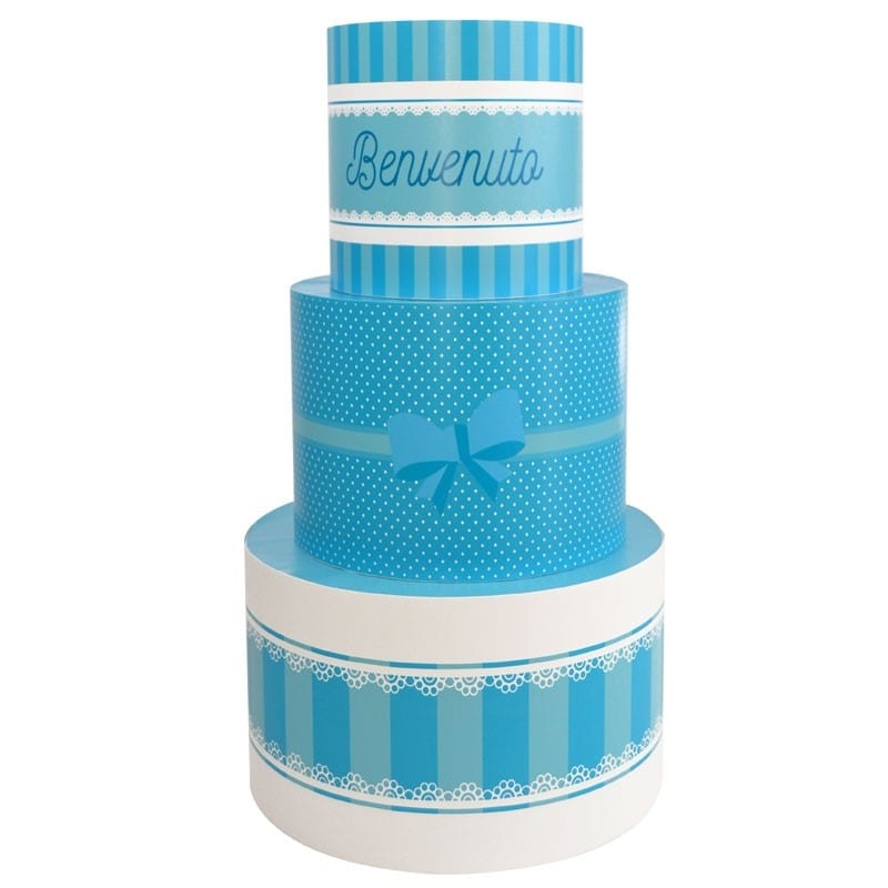 Torta scenografica per festa a tema benvenuto azzurra – 1860