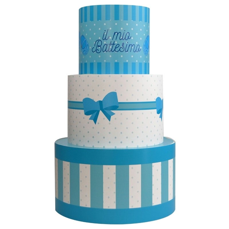 Torta scenografica per festa a tema il mio battesimo azz. vinile – 1870