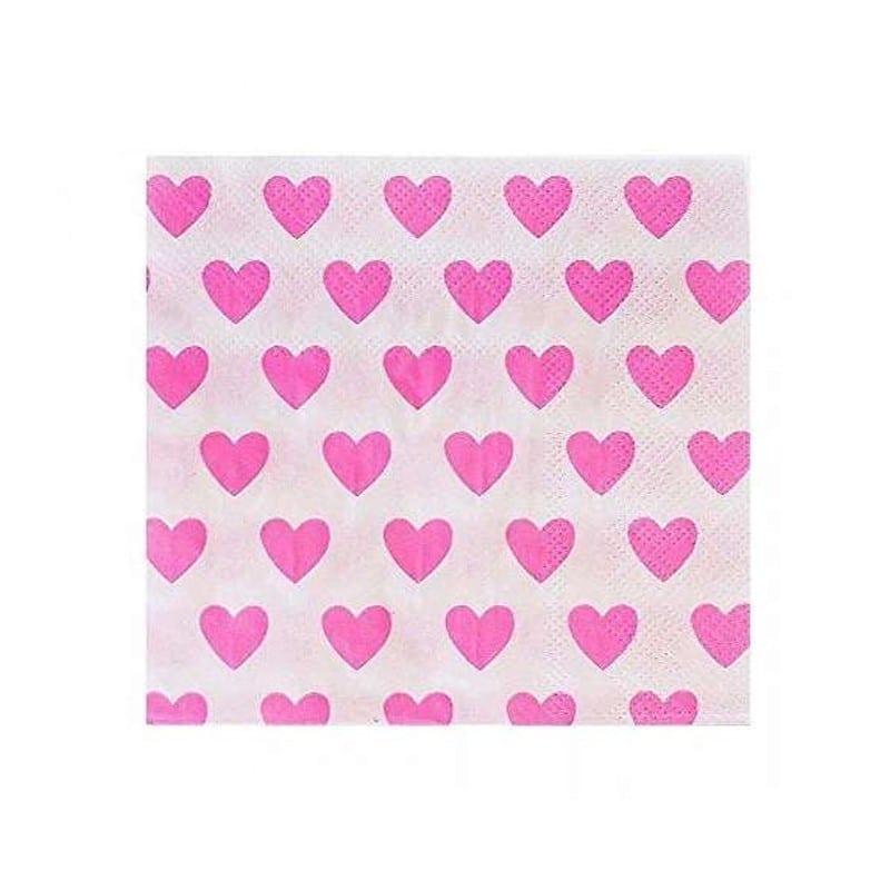 Tovaglioli cuori rosa cocchilù 20pz